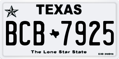 TX license plate BCB7925