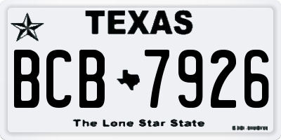 TX license plate BCB7926