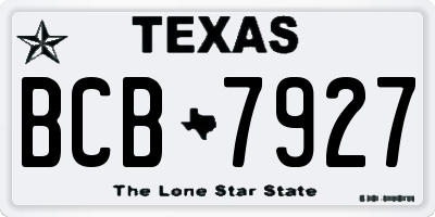 TX license plate BCB7927