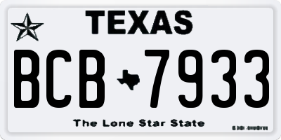 TX license plate BCB7933