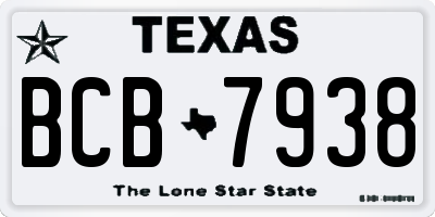 TX license plate BCB7938