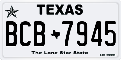 TX license plate BCB7945