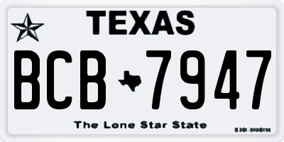 TX license plate BCB7947