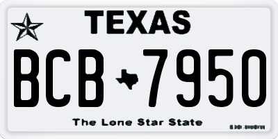 TX license plate BCB7950
