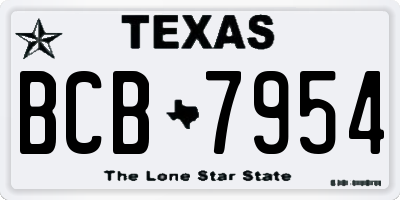 TX license plate BCB7954