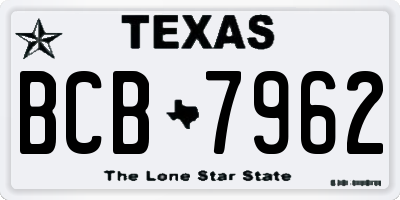 TX license plate BCB7962