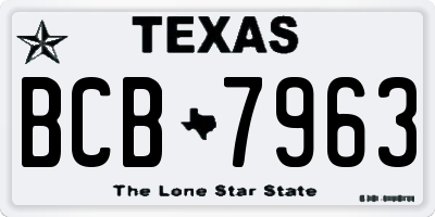 TX license plate BCB7963