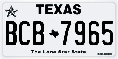 TX license plate BCB7965