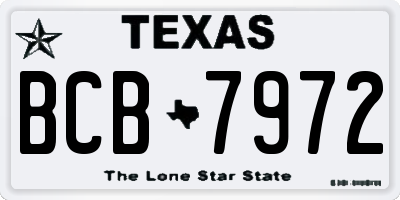 TX license plate BCB7972