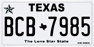 TX license plate BCB7985
