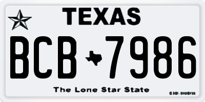 TX license plate BCB7986