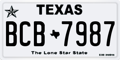 TX license plate BCB7987
