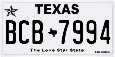 TX license plate BCB7994