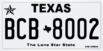 TX license plate BCB8002