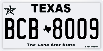 TX license plate BCB8009
