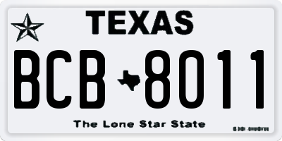 TX license plate BCB8011