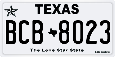 TX license plate BCB8023