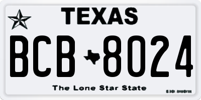 TX license plate BCB8024