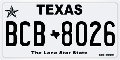 TX license plate BCB8026