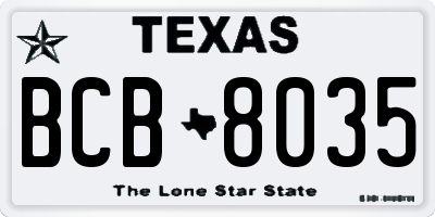 TX license plate BCB8035
