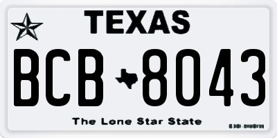 TX license plate BCB8043