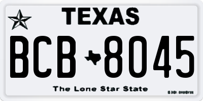 TX license plate BCB8045