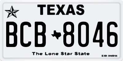 TX license plate BCB8046