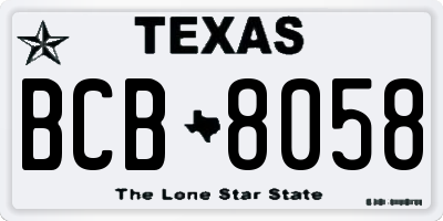 TX license plate BCB8058