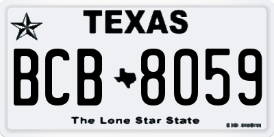 TX license plate BCB8059