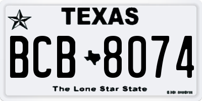 TX license plate BCB8074
