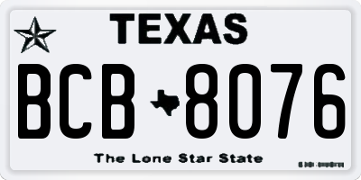 TX license plate BCB8076