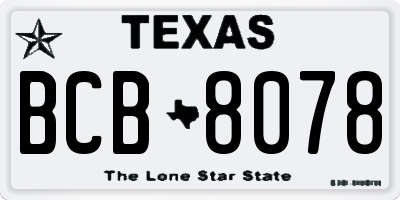 TX license plate BCB8078