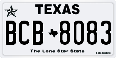 TX license plate BCB8083