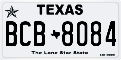 TX license plate BCB8084