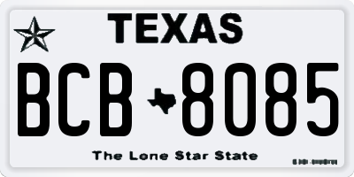 TX license plate BCB8085