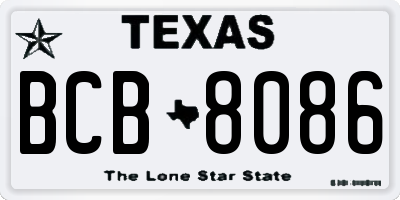 TX license plate BCB8086