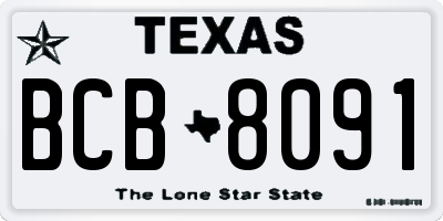 TX license plate BCB8091