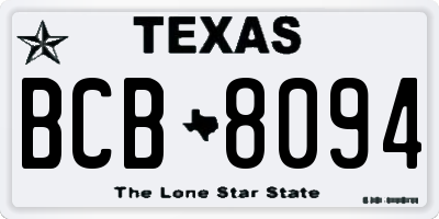 TX license plate BCB8094
