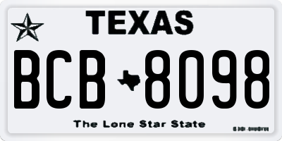 TX license plate BCB8098