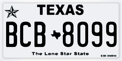 TX license plate BCB8099
