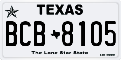 TX license plate BCB8105