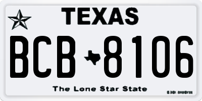 TX license plate BCB8106