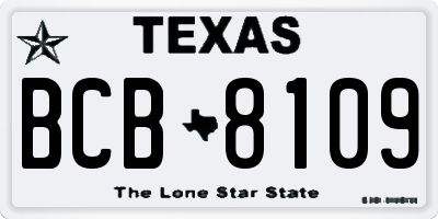 TX license plate BCB8109