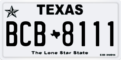 TX license plate BCB8111