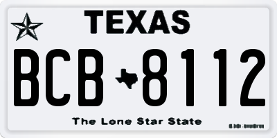 TX license plate BCB8112