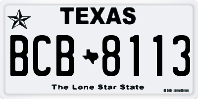TX license plate BCB8113