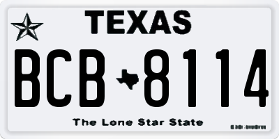 TX license plate BCB8114