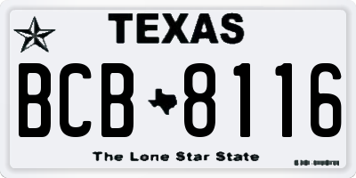 TX license plate BCB8116
