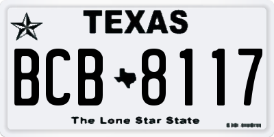 TX license plate BCB8117