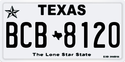 TX license plate BCB8120